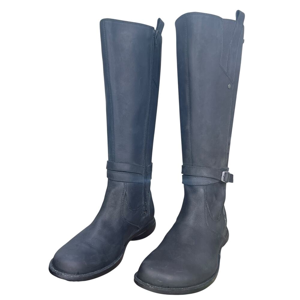Merrell Tetra Strap Black Leather Waterproof Tall Boots Size 8.5 - Picture 6 of 9